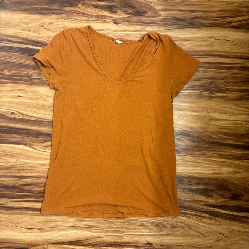 J. Crew Women's Mustard Short Sleeve Tee